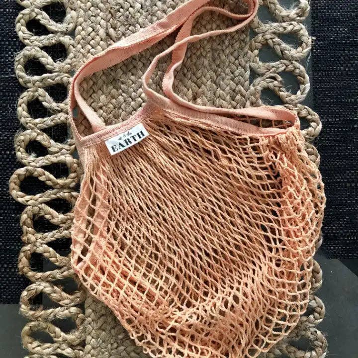 Reusable Cotton Shopping Net Bag - Peach