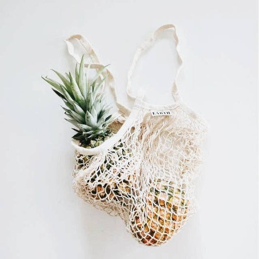 Reusable Cotton Shopping Net Bag - White