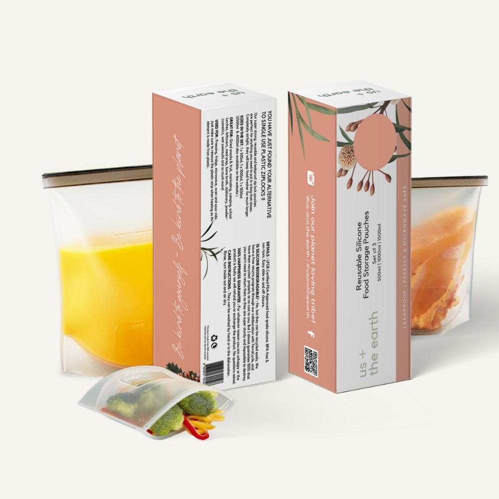 BOXED SET - 3 Silicone Zip Locks - 500ml,1000ml,1500ml