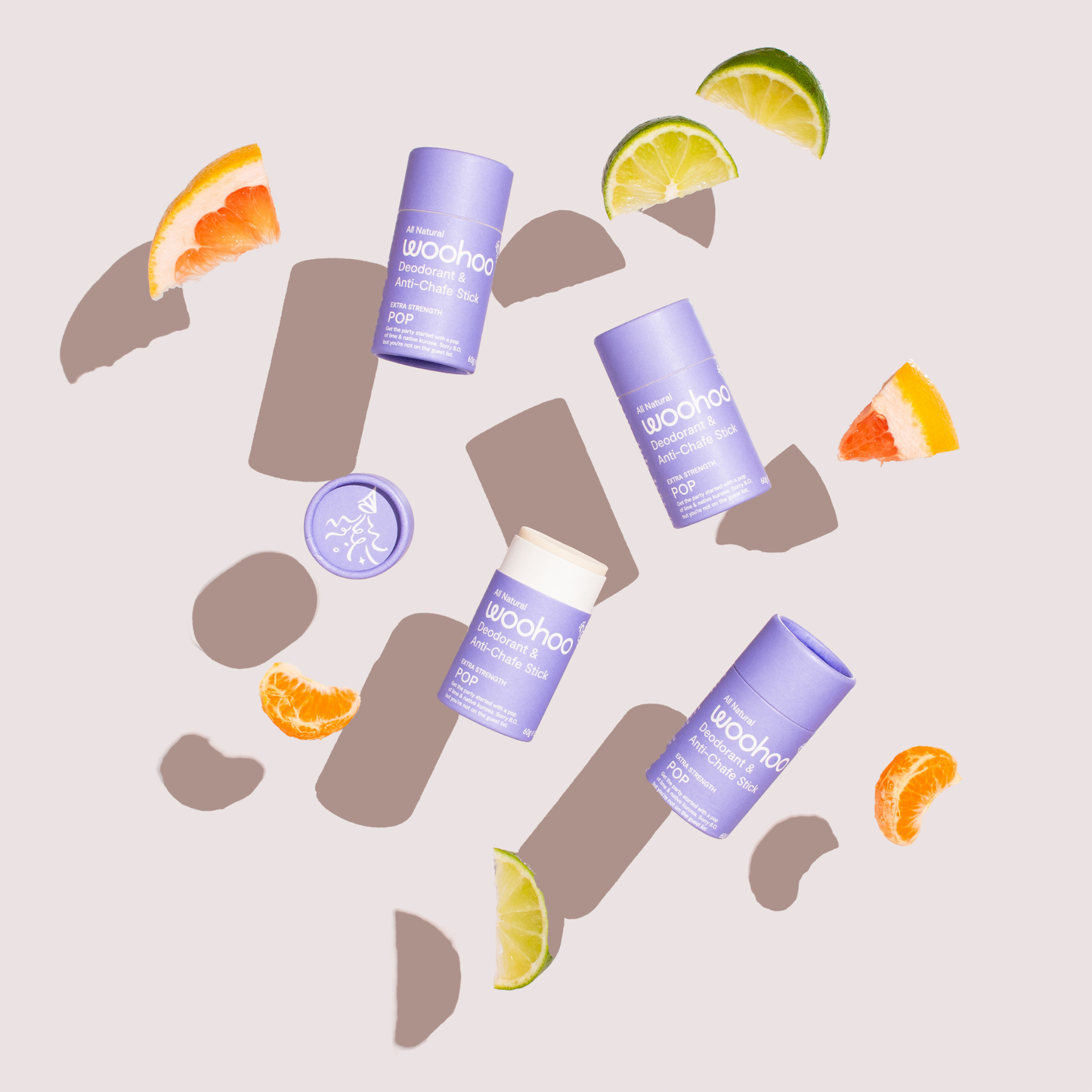 Woohoo Natural Deodorant & Anti-Chafe Stick (Pop) 60g - NEW FORMULA